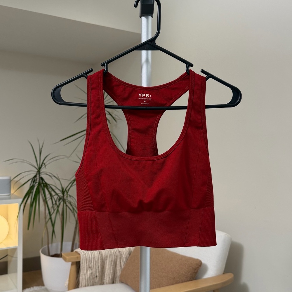 Women’s | Abercrombie & Fitch YPB Racerback Sports Bra, Red | Size Medium